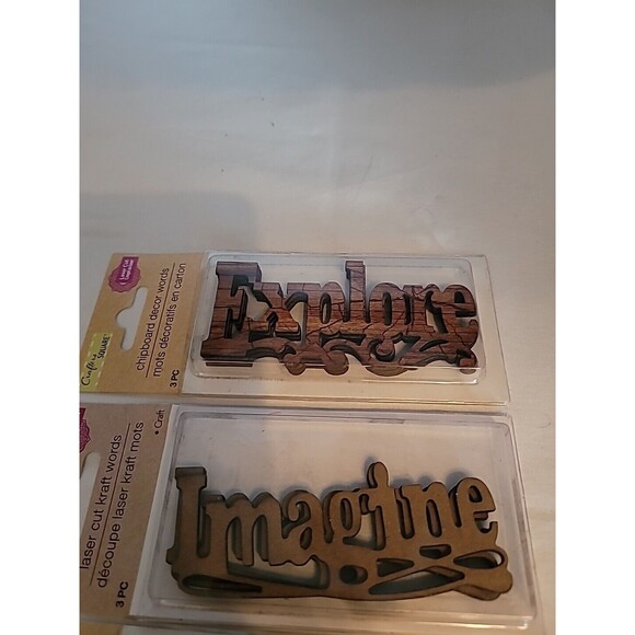 Crafter's Square Laser Cut Words Mix LOT OF 3 Packages TOTAL 9 Words New - Picture 4 of 6